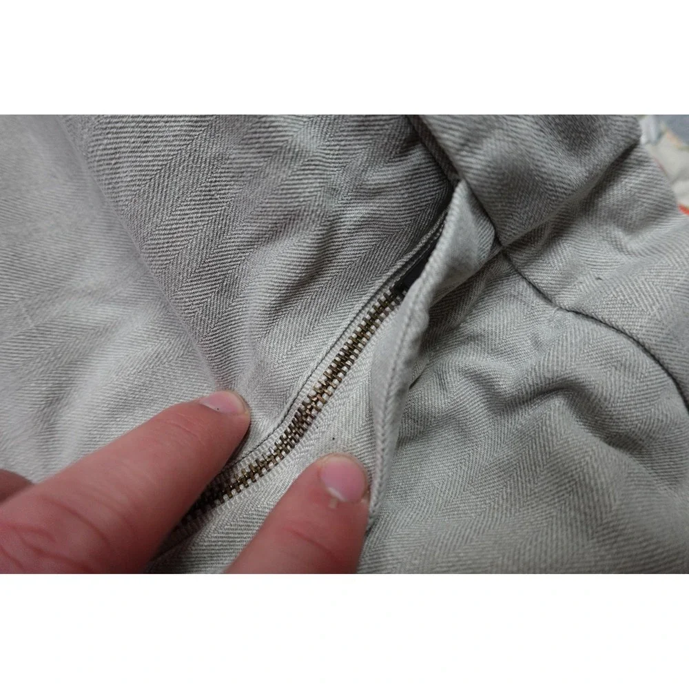 Tommy Bahama Linen Chino Pants Mens 42x24 Beige Relaxed Fit Herringbone Beach